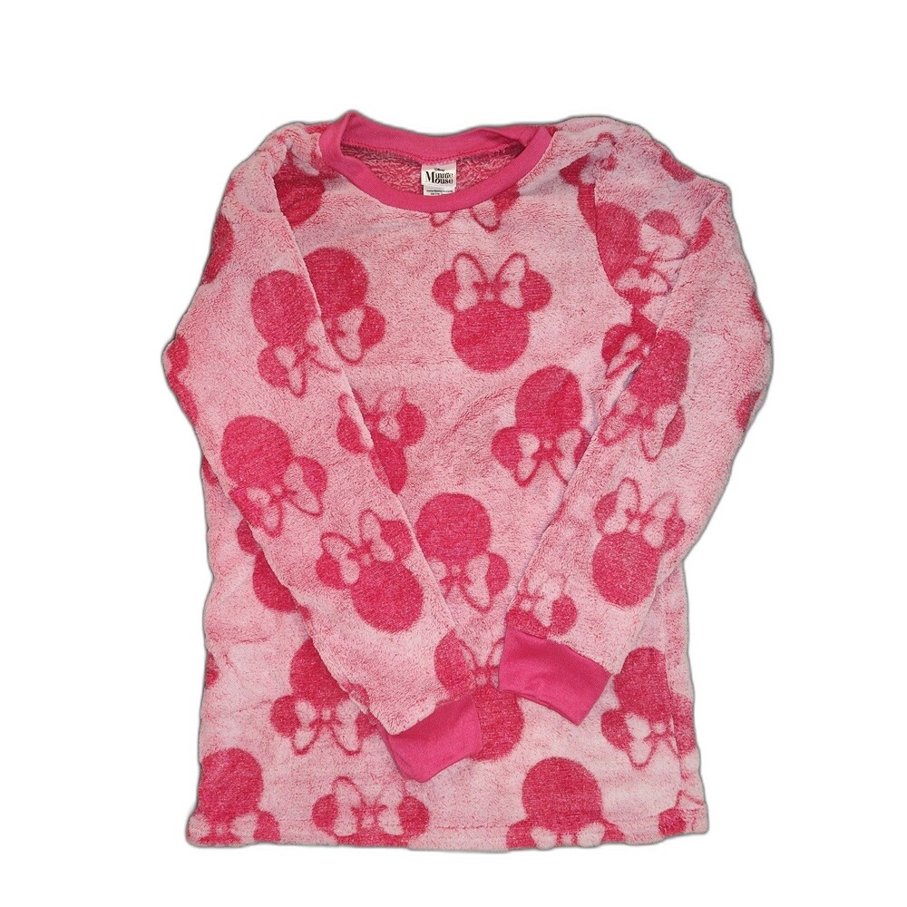 Girls Disney Minnie Mouse Fleece Pullover Long Sleeve Top Large 10/12
